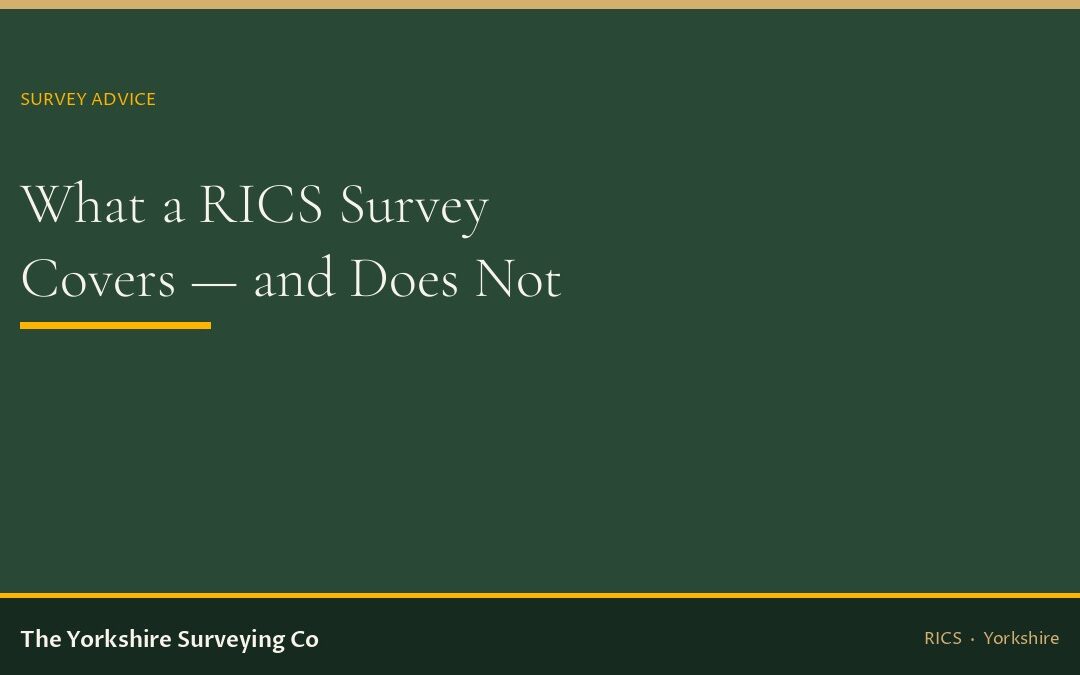 What a RICS home survey covers — and what it does not